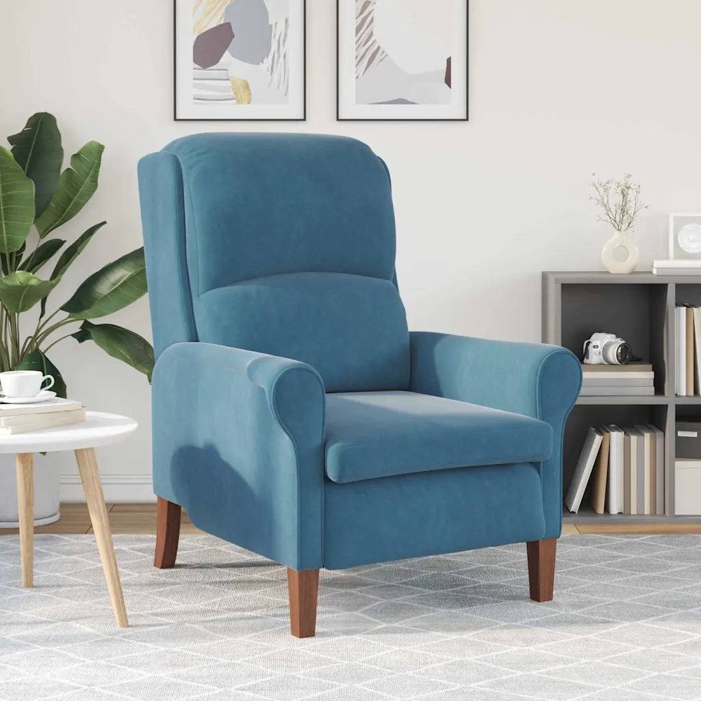 Poltrona-Divano Sedia Blu Velluto 104942