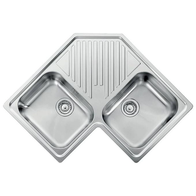 CM Ilaria 83x83 2V Lavello ad incasso Angolo Acciaio inossidabile