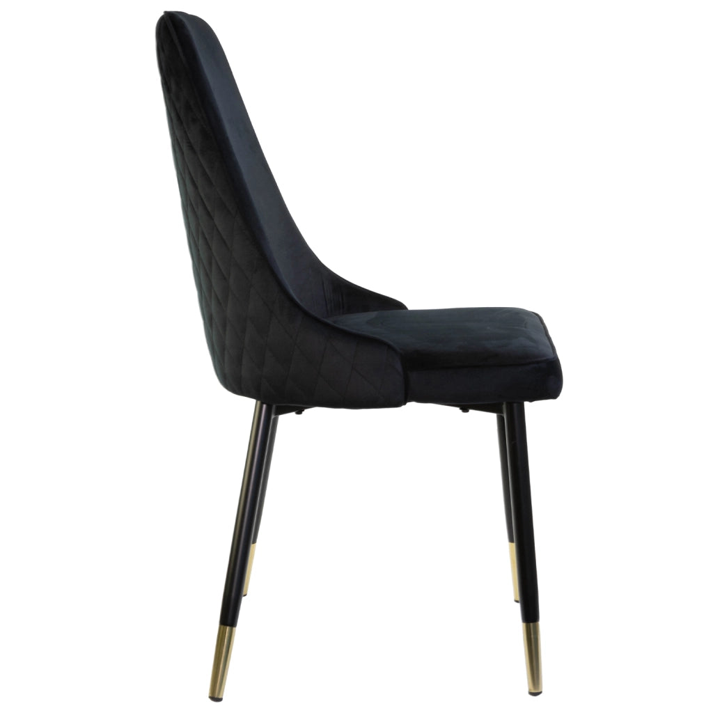 Sedia SAINT TROPEZ con Struttura in Metallo Nero e Oro Seduta Imbottita in Velluto, Poltroncina di Des 1 X S.TROPEZ NERO