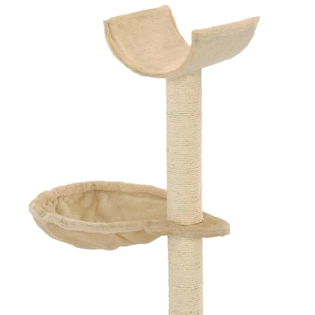 Tiragraffi albero per gatti cuccia per gatti giocattolo peluche sisal 105 cm beige 3702157