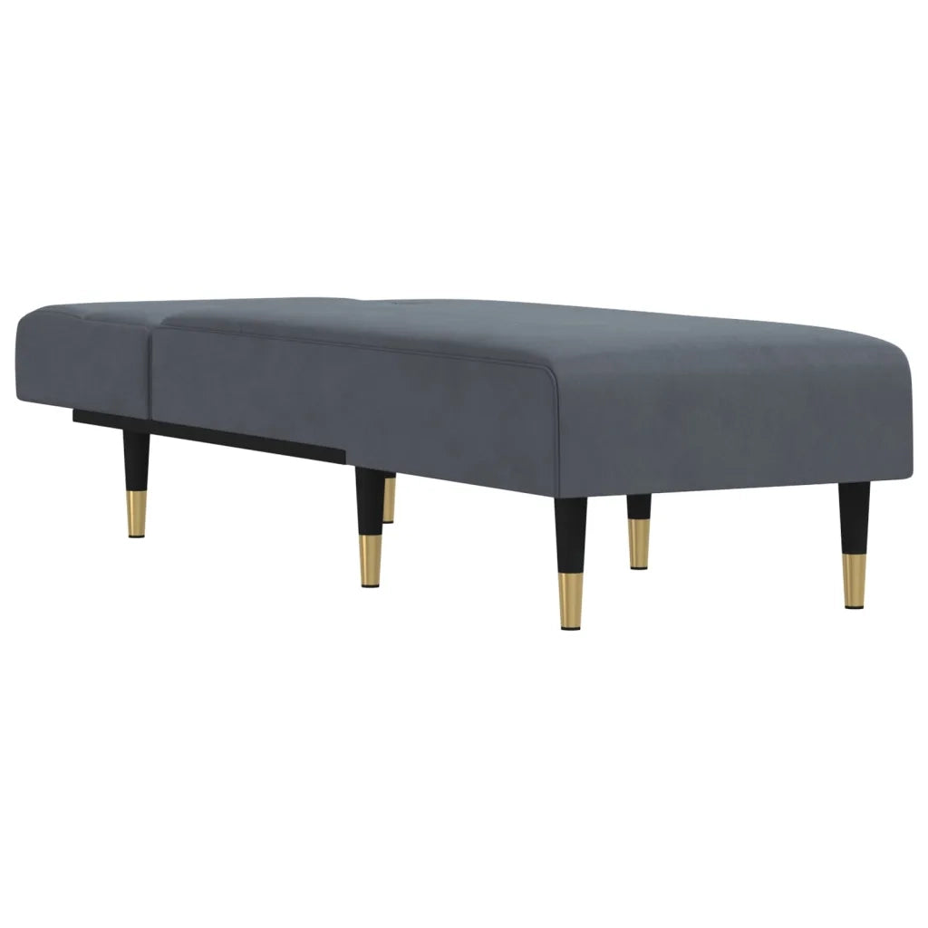 Chaise Longue in Velluto Grigio Scuro 352809