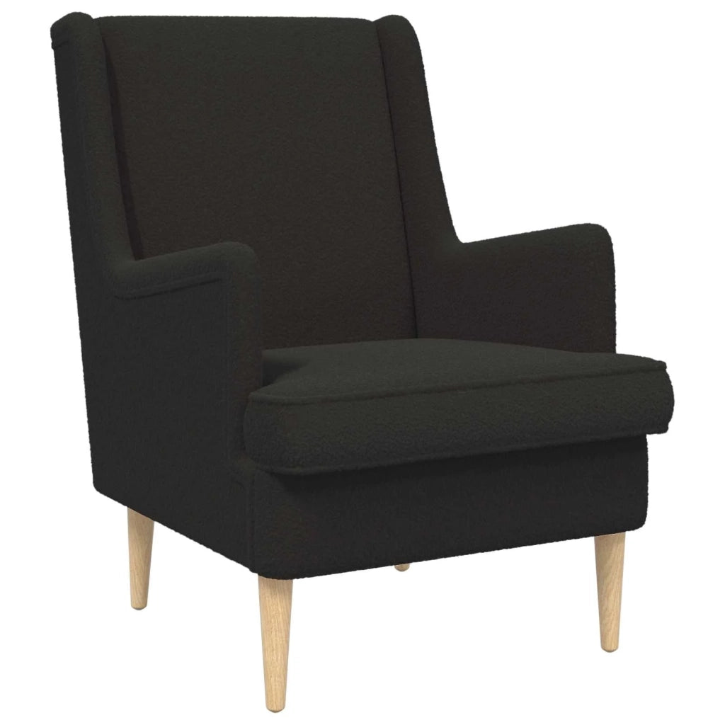 Poltrona con Ottomano 2 pz Nero Bouclé 3418841