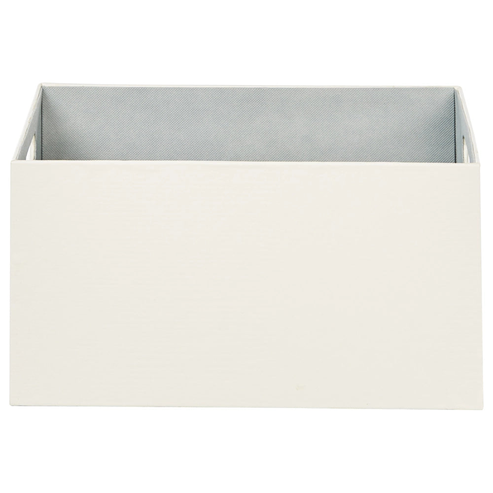 Set di 3 cesti portaoggetti con manici in ecopelle beige