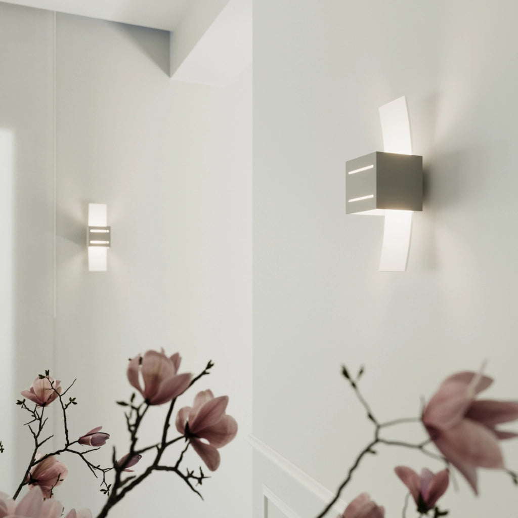 Applique Padova grigia vetro/alluminio G9 1 luce Pure Lume