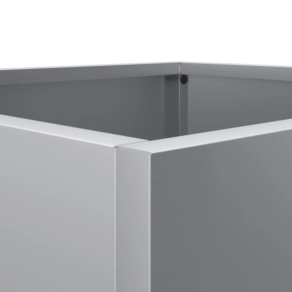 Fioriera/aiuola argentata per piante fiori terrazza giardino 32 x 29 x 75 cm acciaio zincato argento 02_0038062