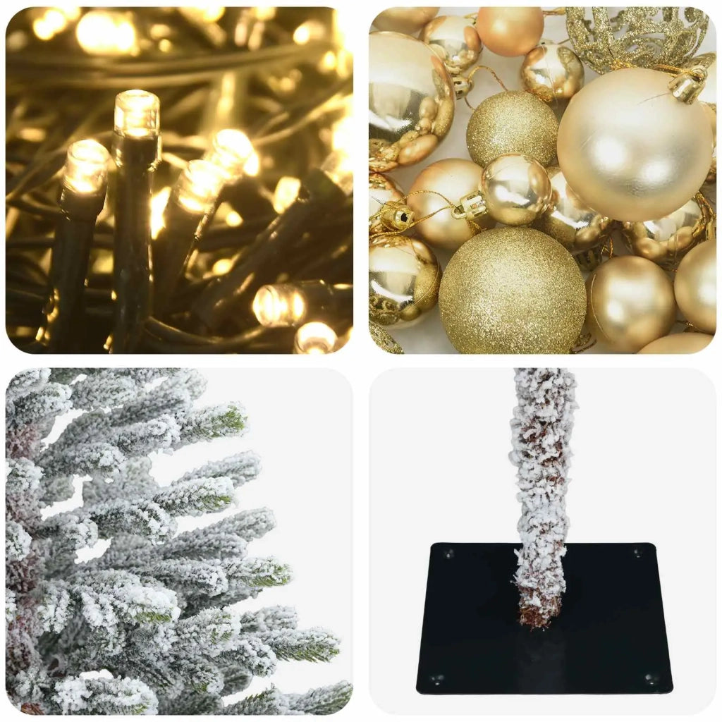 Albero di Natale artificiale con palline 120 cm 150 LED 3465783