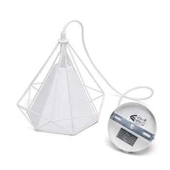 LAMPADARIO A SOFFITTO SOSPENSIONE PLAFONIERA E27 FERRO VINTAGE MODERNO BIANCO