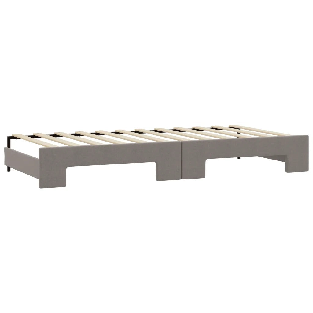 Divano Letto Estraibile con Cassetti Tortora 100x200 cm Tessuto
