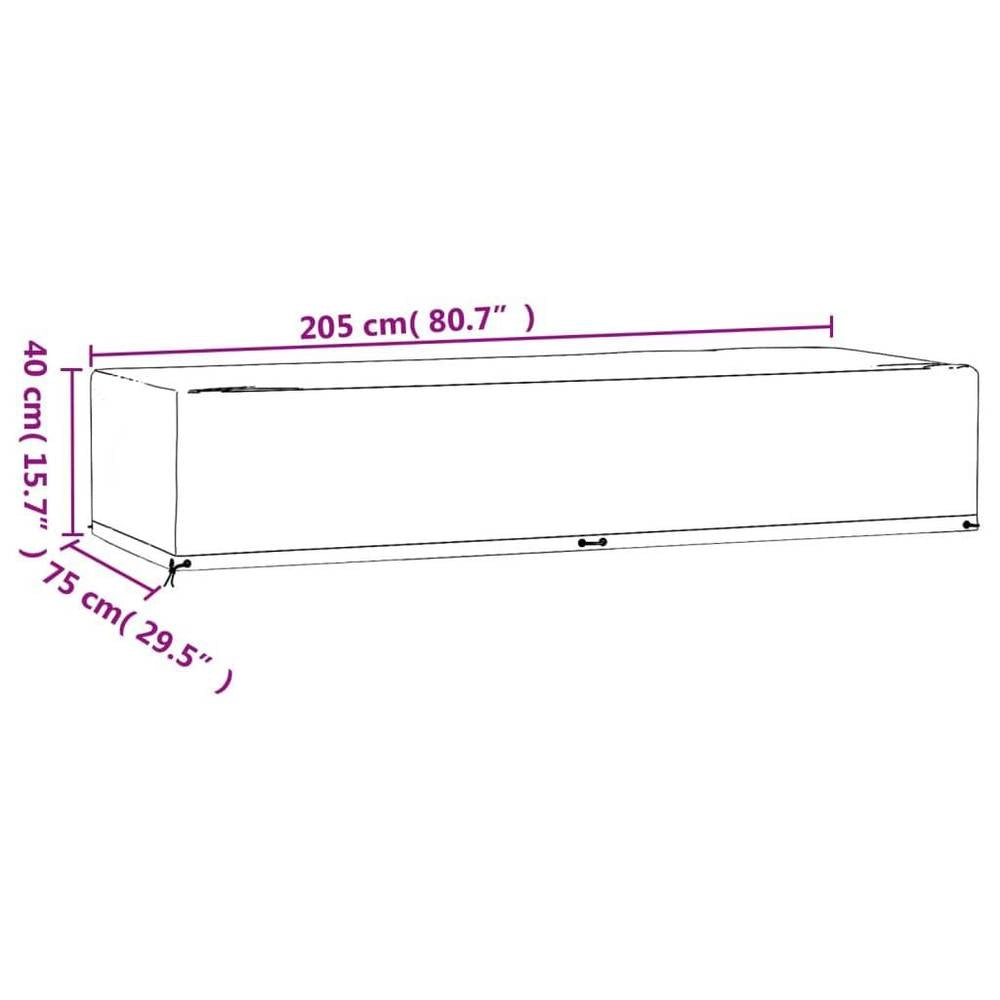 Sun Lounger Covers, 2 Pieces, 12 Eyelets, 205x75x40 Cm