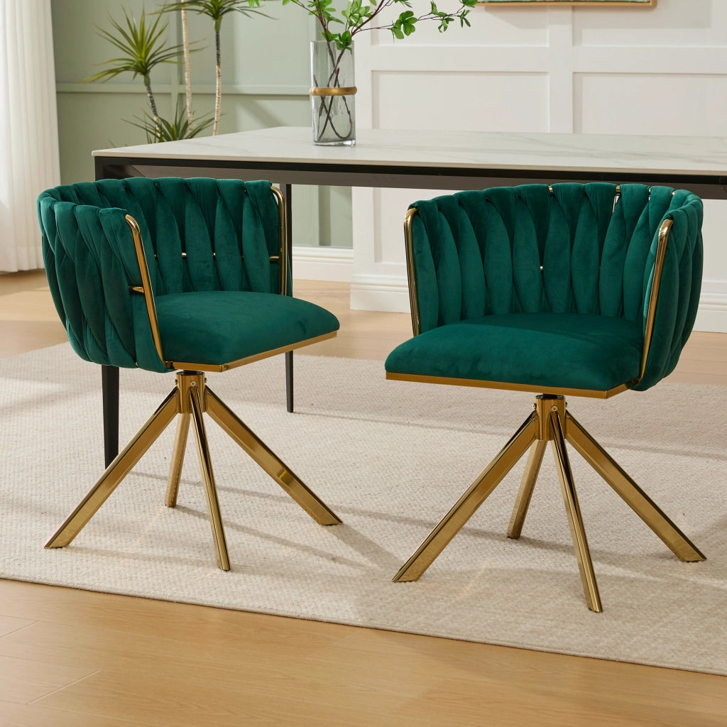 Poltrona in Velluto Girevole con Struttura in Metallo ¨C MINIMAL ¨C Set 2 Pezzi