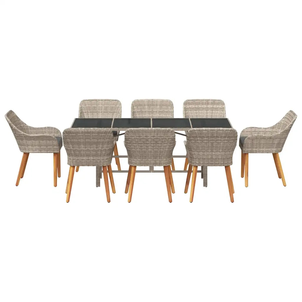 vidaXL Set da pranzo 9 pcs Grigio chiaro