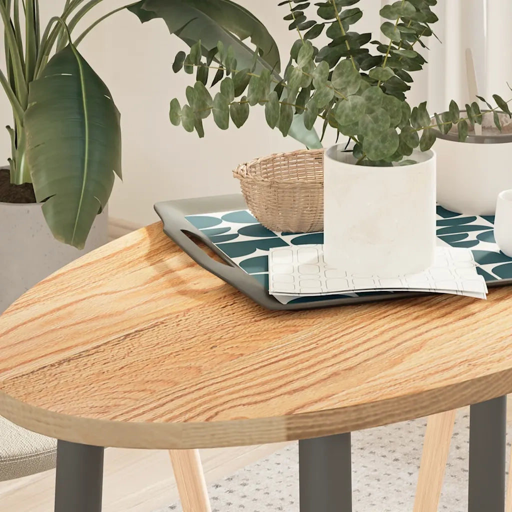 vidaXL Piano per Tavolo 100x50x2 cm in Rovere Massello Ovale