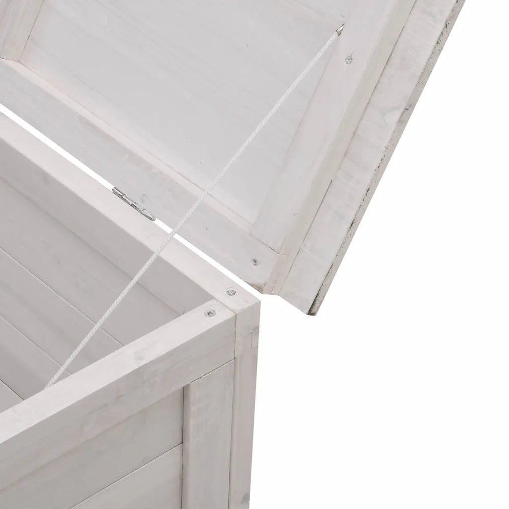 Contenitore Giardino Bianco 50x49x56,5 cm Legno Massello Abete 364749