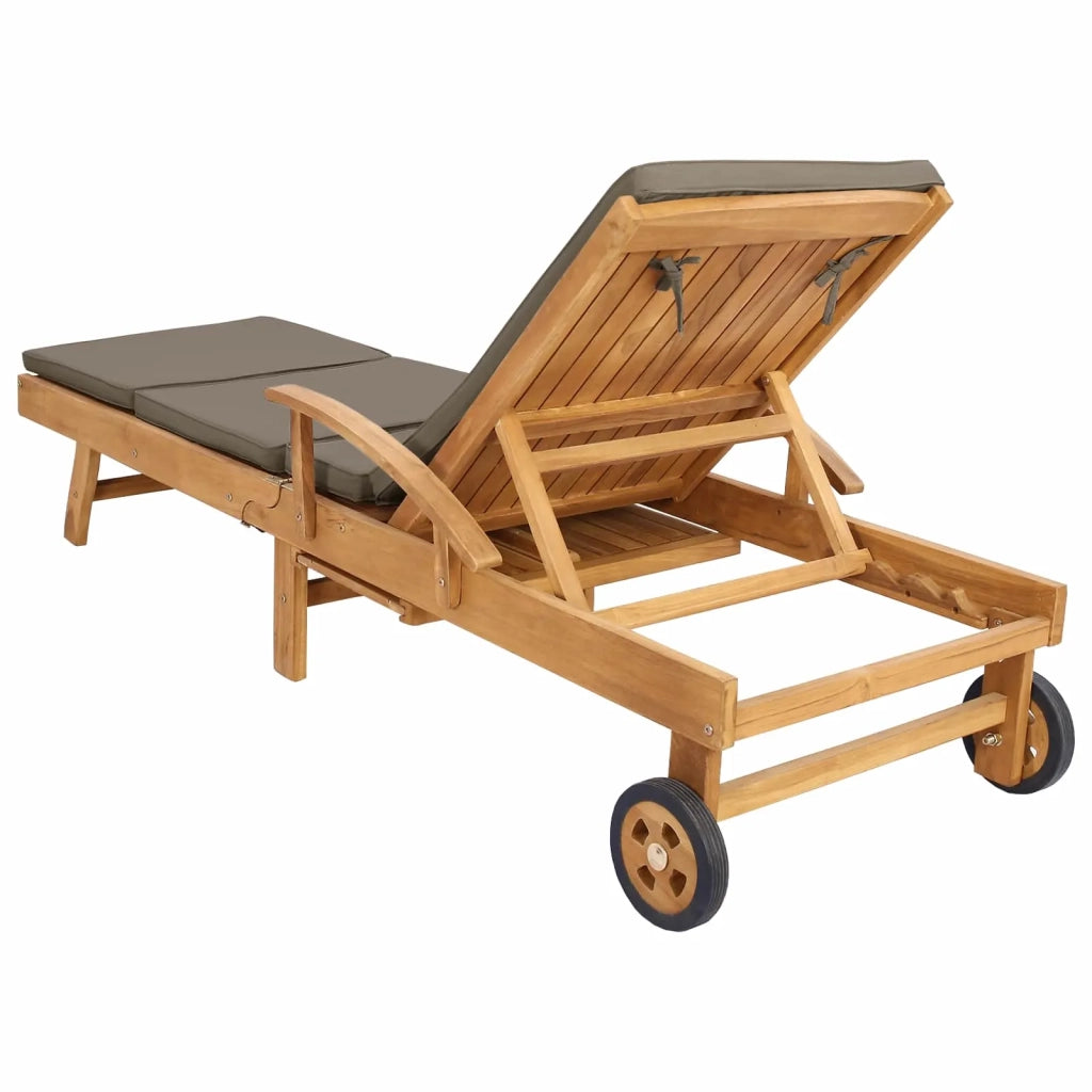 Lettino da sole 100% Poliestere Teak Solido