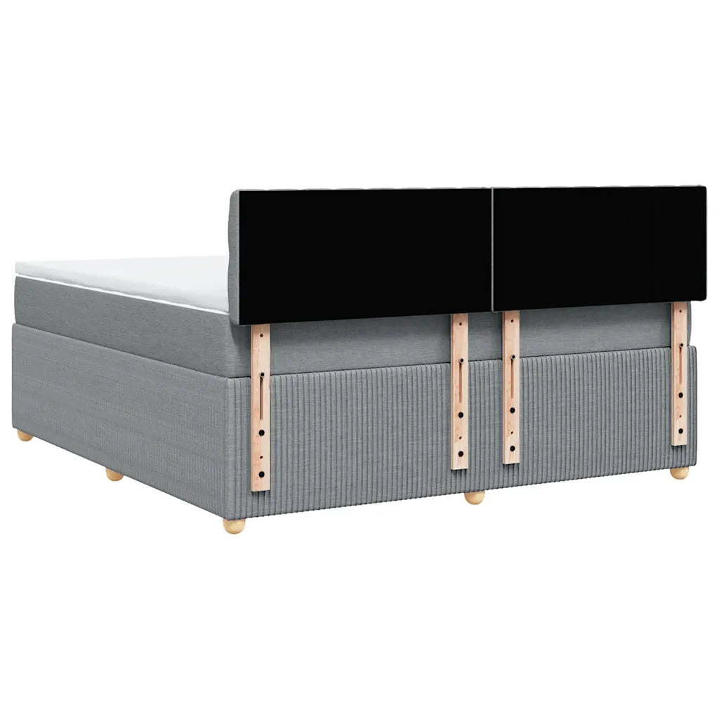 Giroletto a Molle con Materasso Grigio Chiaro180x200 cm Tessuto 3287542