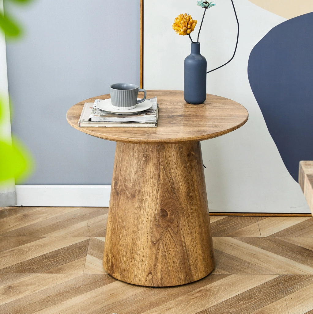 Tavolino rotondo in MDF effetto legno ? 50 cm; altezza 48 cm