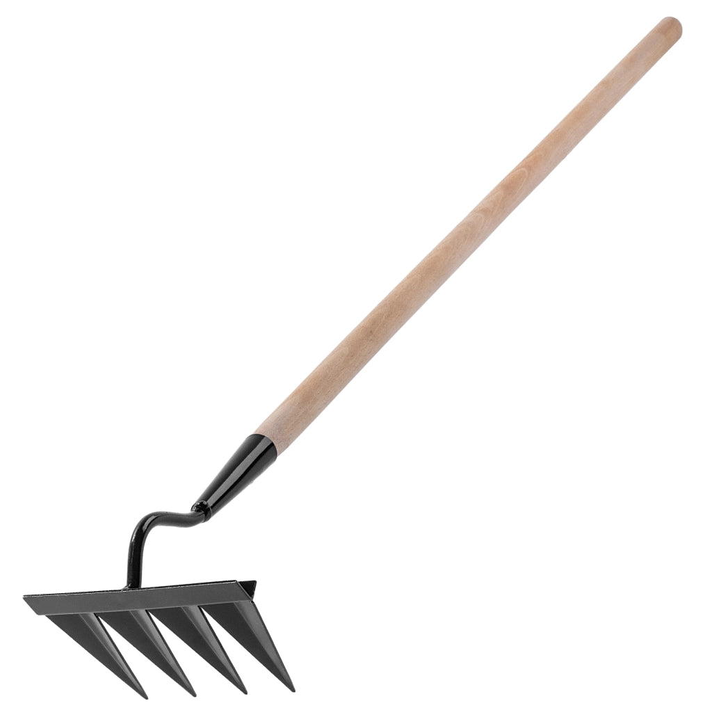 Zappa KADAX per diserbo, zappa per terreno, rastrello a 4 denti, manico allentante