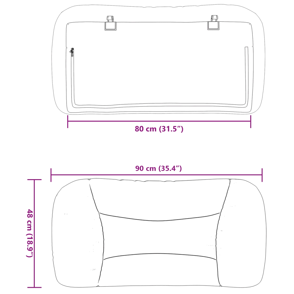 Cuscino Testiera Hvar Marrone 80 cm in Similpelle CFW7111128
