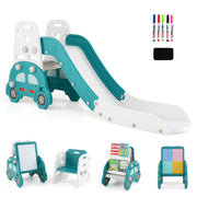 Scivolo per bambini 5 in 1 171 x 45 x 72 cm con cavalletto e sgabello ergonomico in HDPE verde 20_0017148