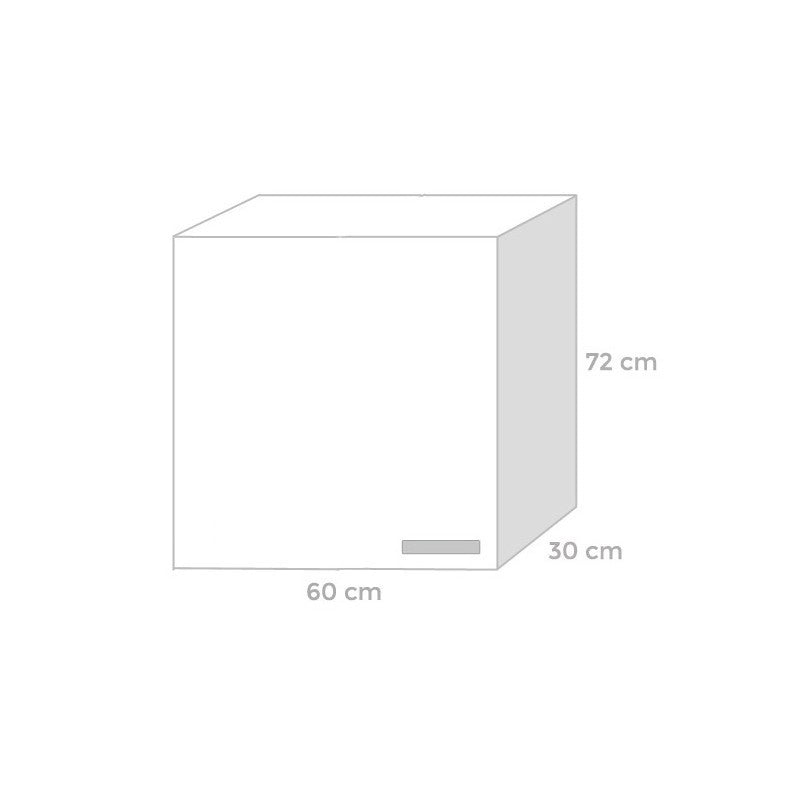 Patty Pensile per cucina Bianco Frassinato Cm 60x32xH 72 1 anta