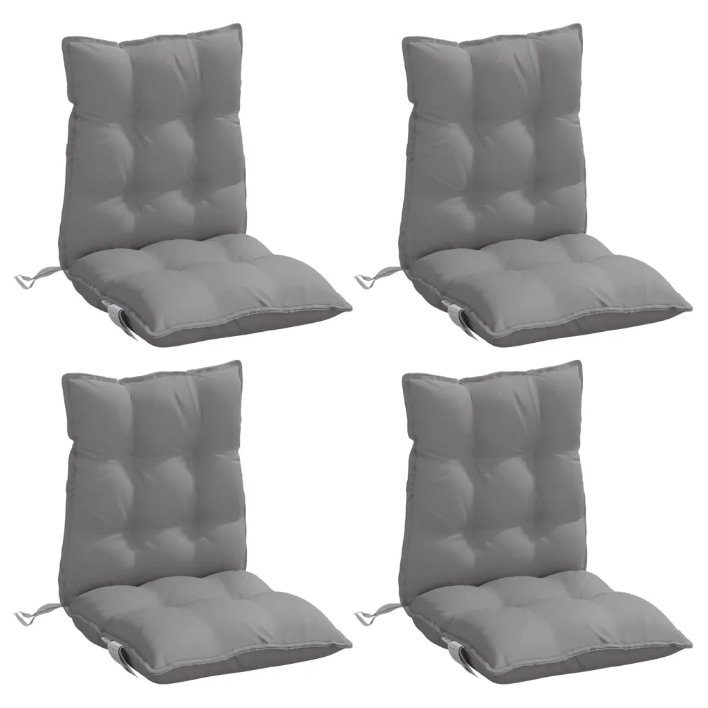 Cuscini per Sedia Schienale Basso 4 pz Grigi in Tessuto Oxford 377675