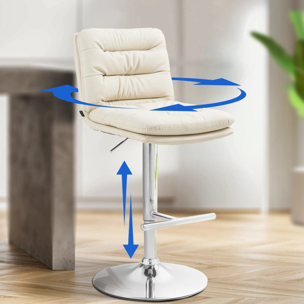 Set di 2 sgabelli bar Damar in ecopelle cromo 2