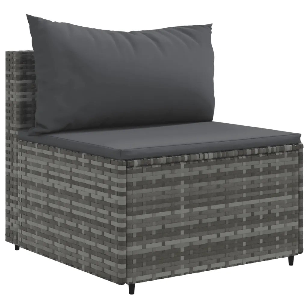 Set Divano da Giardino 10 pz con Cuscini Grigio in Polyrattan 3308330