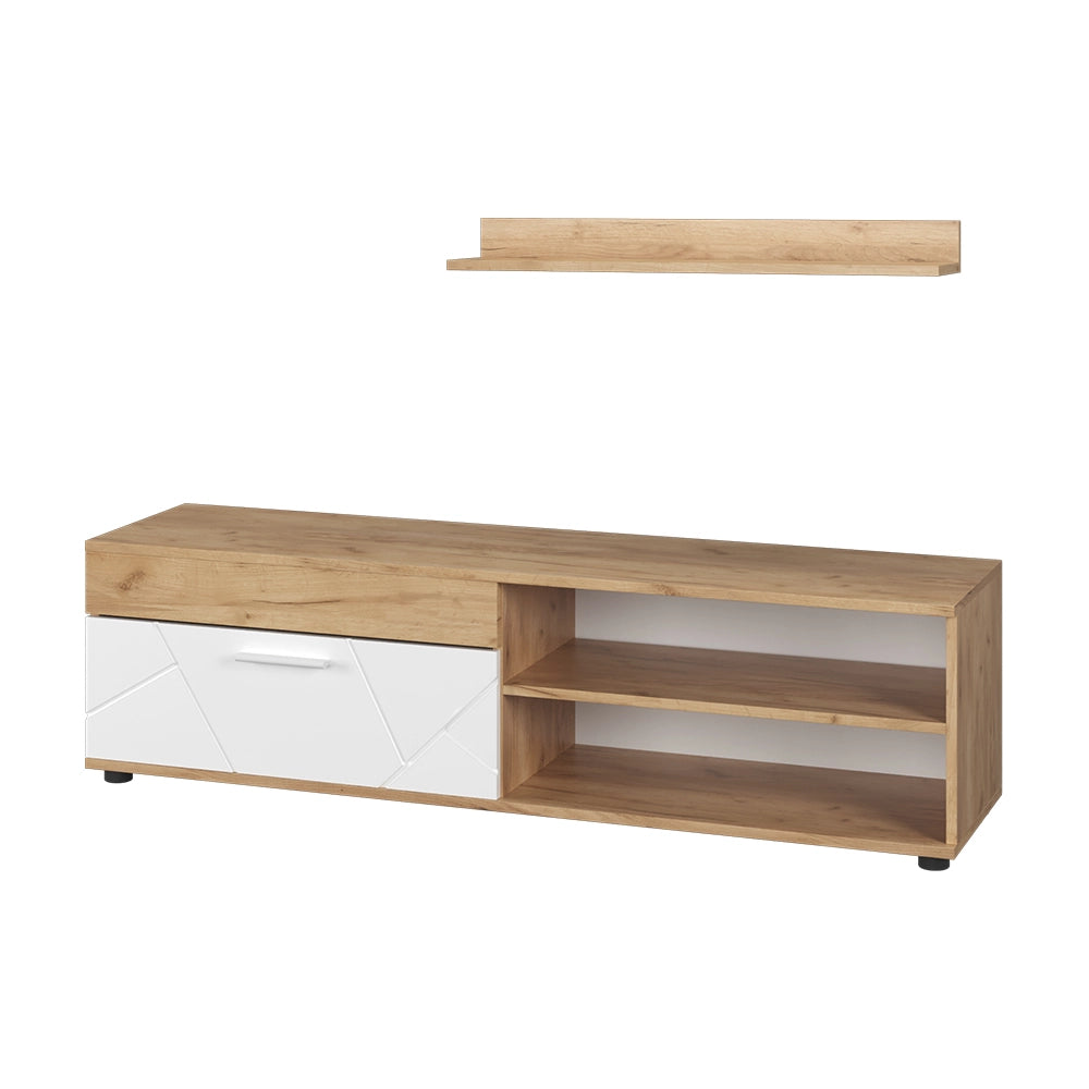 Vicco Parete attrezzata Quercia dorata/bianco con 1 lembo