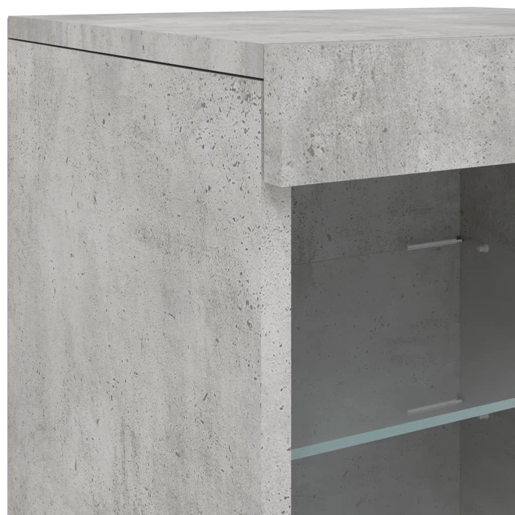 Buffet credenza cassettiera armadio mobile contenitore organizer per cucina soggiorno salotto con luci LED 41 x 37 x 67 cm grigio 02_0030000