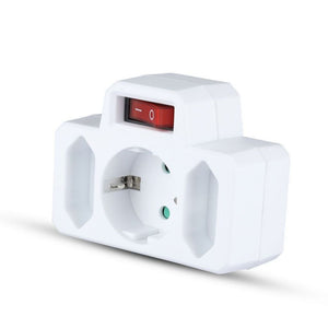 Adattatore di alimentazione da 3 uscita con contatto di terra e interruttore 16A 250 V (etichetta + polibag con headc