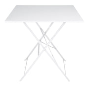Tavolo pieghevole in metallo bianco, tavolo richiudibile 70x70 cm - Sorrento - TQ08-7.7SOPI