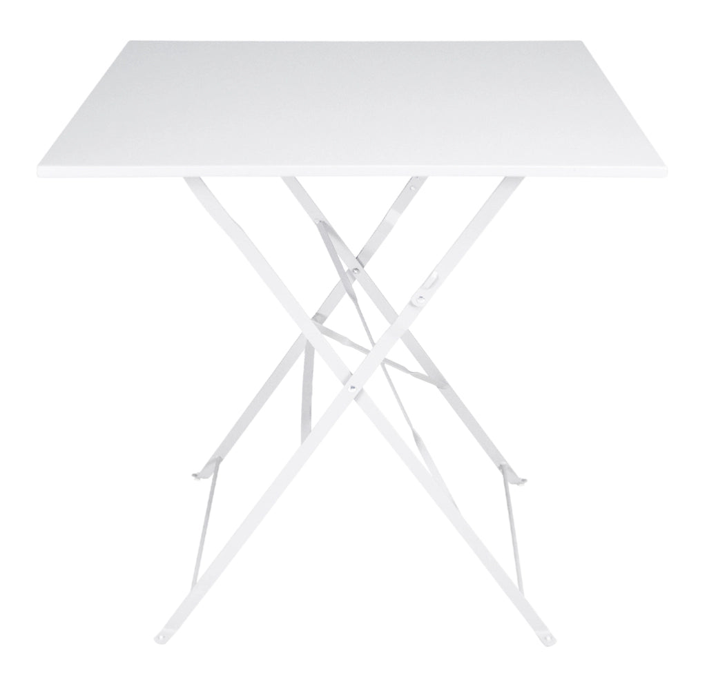 Tavolo pieghevole in metallo bianco, tavolo richiudibile 70x70 cm - Sorrento - TQ08-7.7SOPI