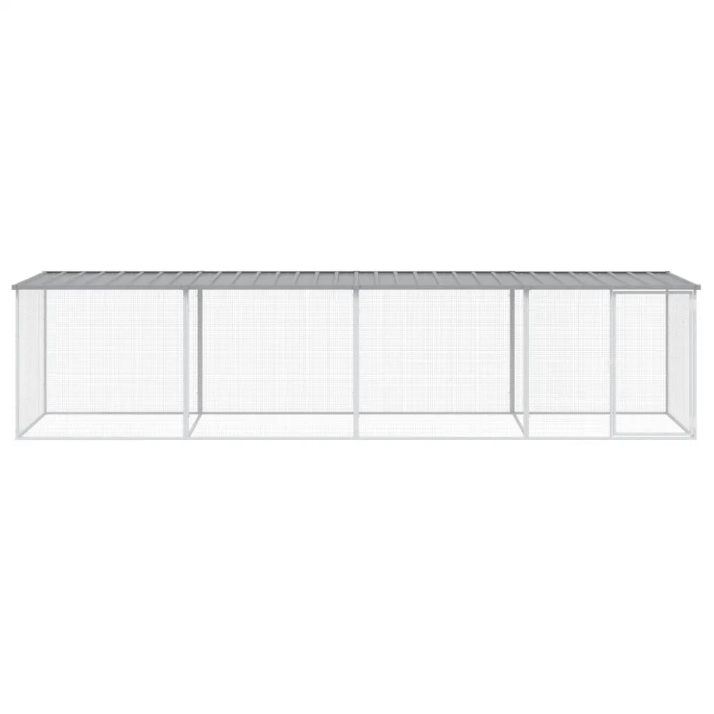Gabbia Polli Tetto Grigio Chiaro 403x98x90 cm Acciaio Zincatocod mxl 76892