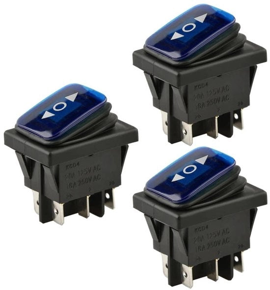 Pompa Elettrica a Trasmissione Automatica - Azzero/Attivo Interruttore - Impermeabile - LED Blu - 6-pini - Adatto per Motori e Barche - 12V 20A