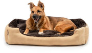 Letto per cani morbido, cuscino riutilizzabile & fondo antiscivolo 90x70 cm beige/marrone
