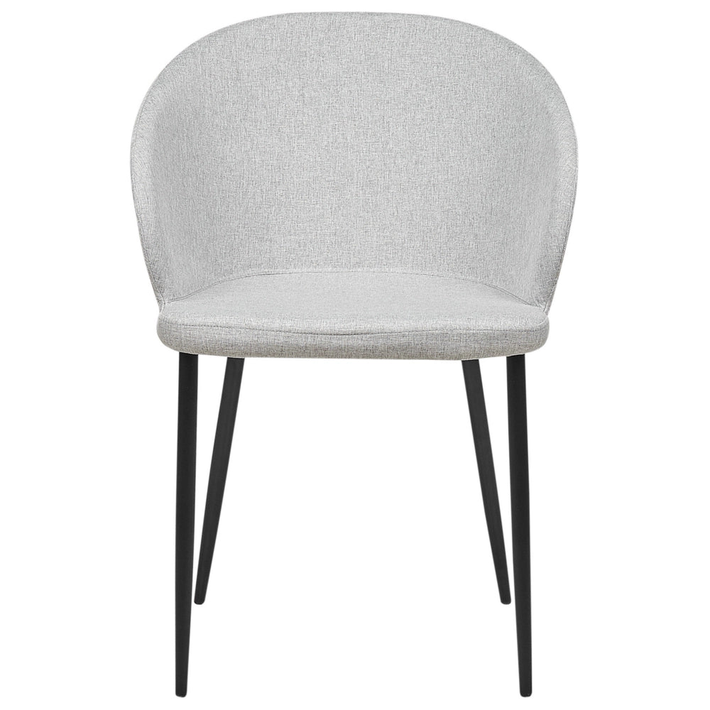 Set di 2 sedie da pranzo in tessuto grigio chiaro imbottito con gambe nere Stile retrò Mobili per il soggiorno