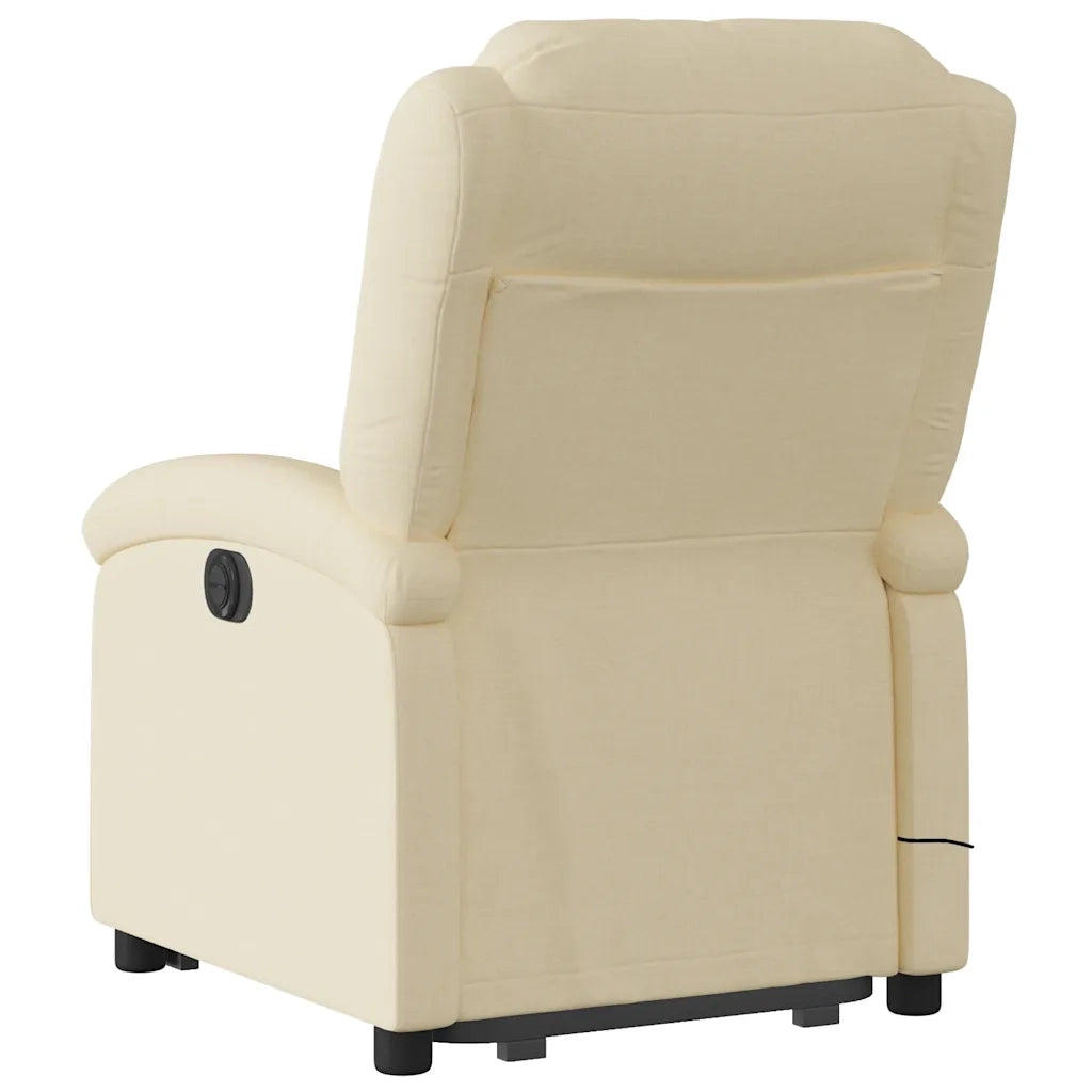 Poltrona Alzapersona Massaggiante Elettrica Crema in Tessuto 3204209