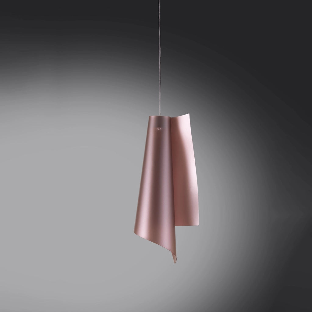 Sospensione Moderna Vela Polilux ® Pink Metal E Metallo Cromo 1 Luce E27 H68Cm