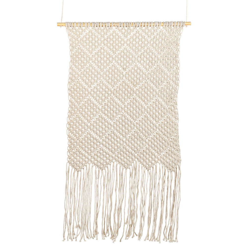 Decorazione da parete macramè beige cotone fatta a mano boho arte da parete per soggiorno camera da letto camera dei bambini