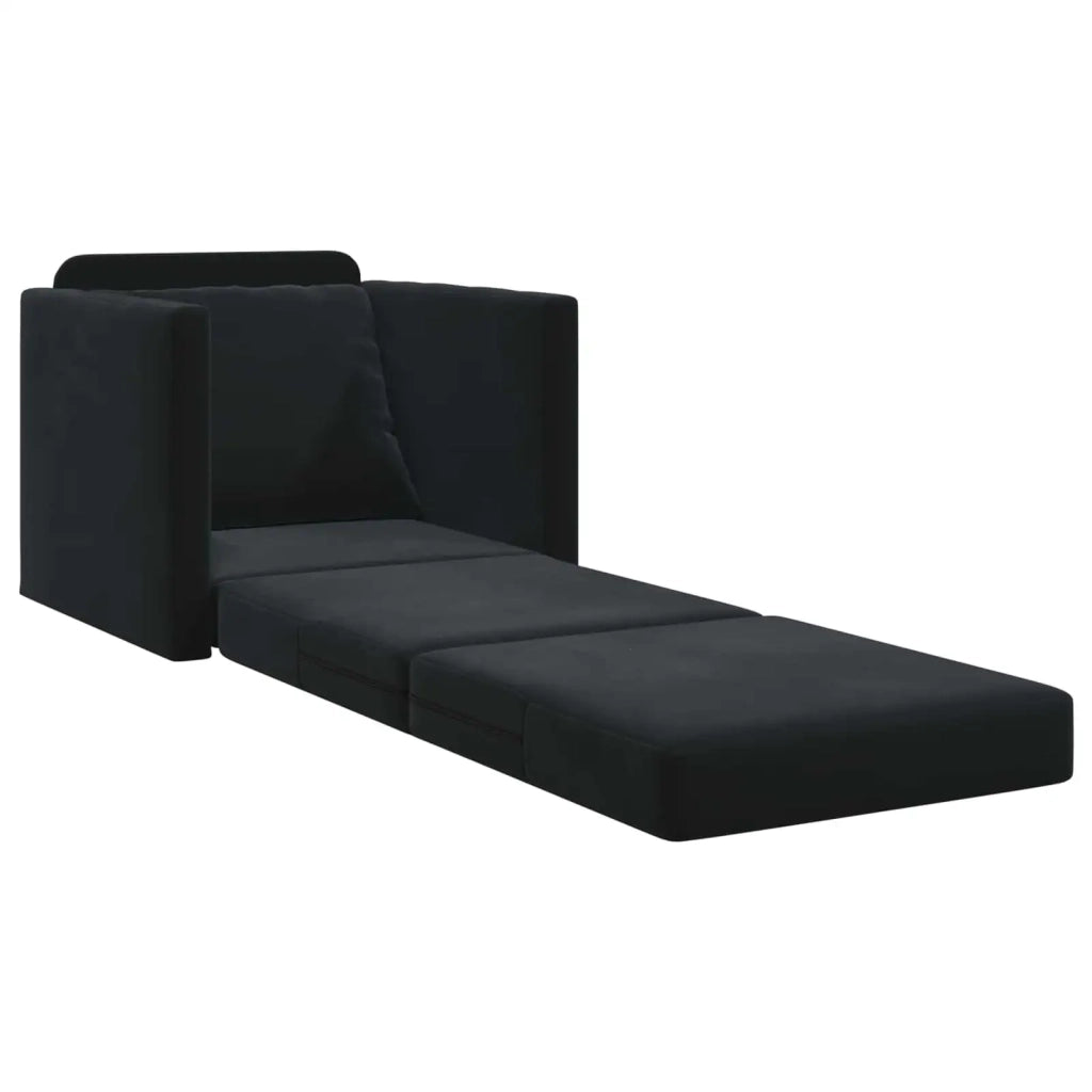 Divano letto | Sof¨¤ letto | Letto singolo Nero 74 x 77 x 81 cm Velluto