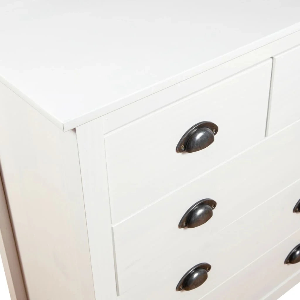 Buffet credenza cassettiera armadio mobile contenitore organizer per cucina soggiorno salotto Hill 79 x 40 x 80 cm legno massello di pino bianco 02_0035671