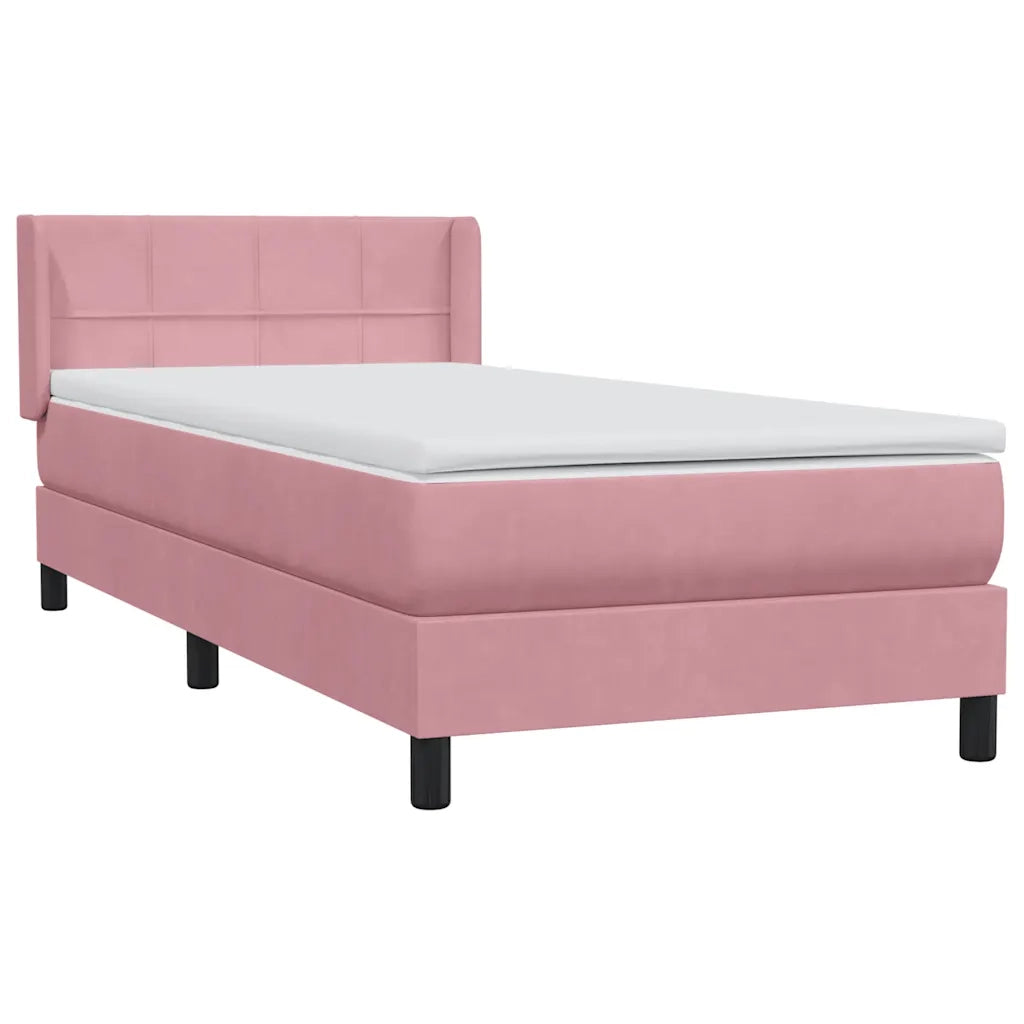 Giroletto a Molle con Materasso Rosa 80x220 cm Velluto