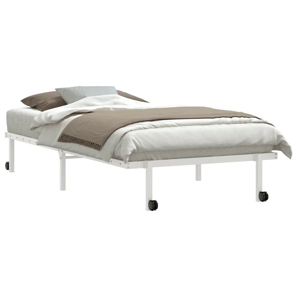 Giroletto senza Materasso Pieghevole-Struttura Letto Bianco 100x200 cm Acciaio