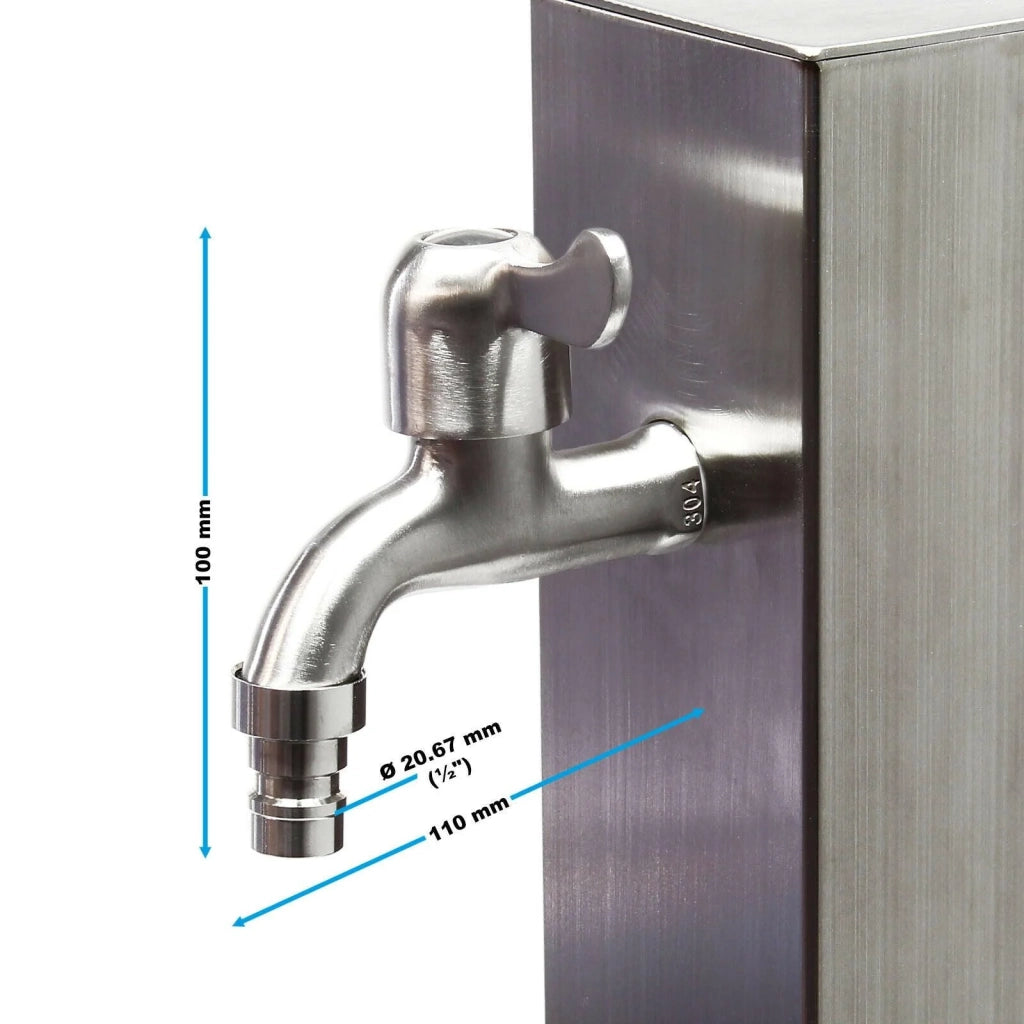 Colonna d'acqua da 95 cm punto acqua quadrato in acciaio fine distributore d'acqua da giardino pozzo 16_0002382
