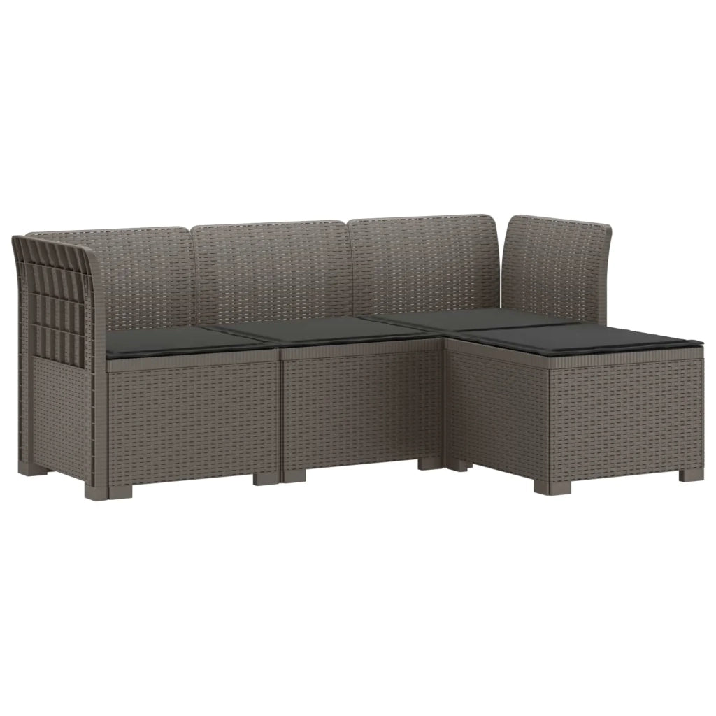 Divano da giardino 4 posti con cuscini aspetto rattan PP 3443939