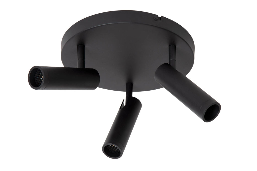 Faretto soffitto GRADO 3 luci nero rotondo MR11 Lucide