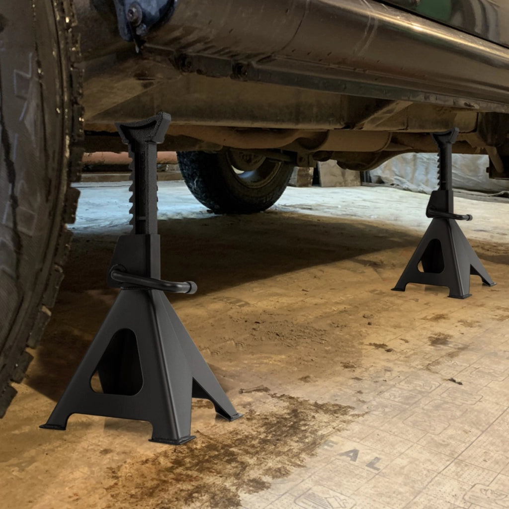Cavalletti per sollevamento auto in metallo pesante, Cavalletti di supporto 6 ton Nero-Accessori per veicoli