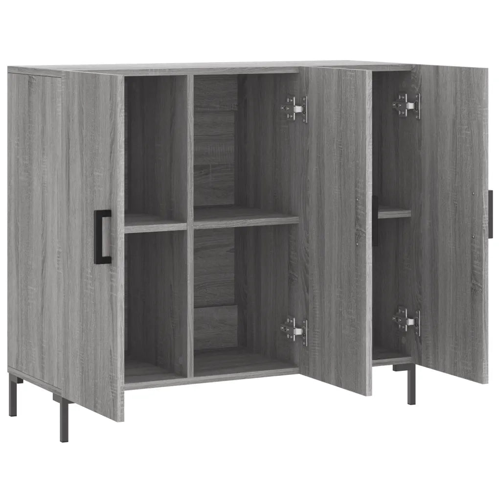 Credenza Grigio Sonoma 90x34x80 cm in Legno Multistrato 828114