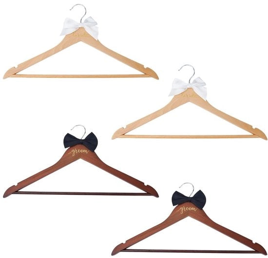 Set di Accessori per la Sposa di 4 pezzi - Manica per la Sposa/Manica per il Smoking - Hanger Personalizzabile - Regali per la Sposa - Soluzione di Presentazione Perfetta - Hanger per Abiti