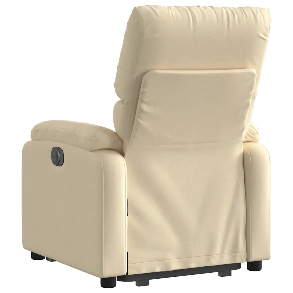Poltrona | Sedia Relax Alzapersona Reclinabile Elettrica Crema in Tessuto
